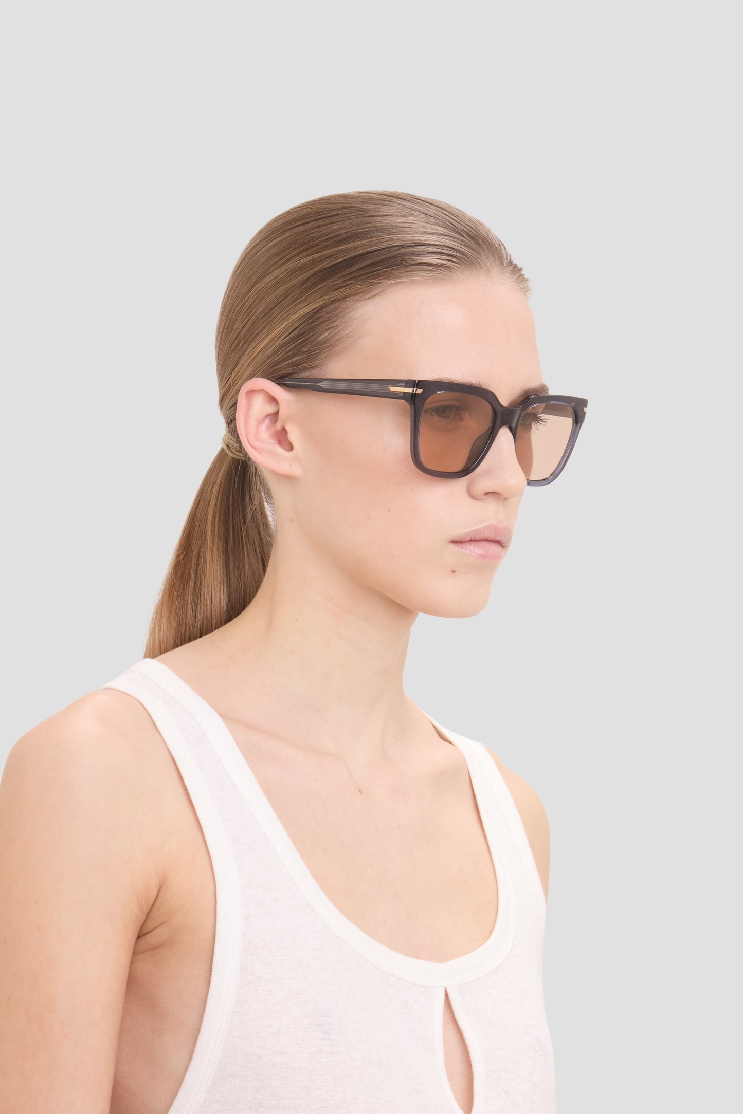Oversized Acetate Sunglasses In Transparent Blue