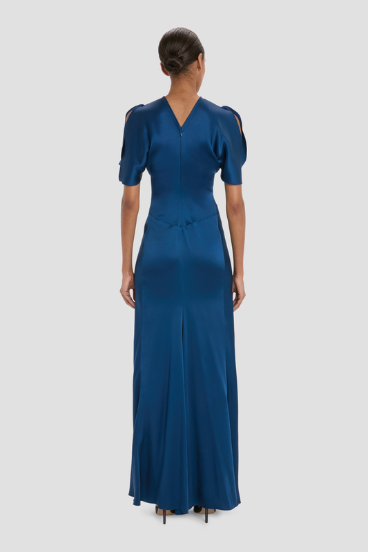 slim fit dress slacks V-Neck Ruched Cami Gown