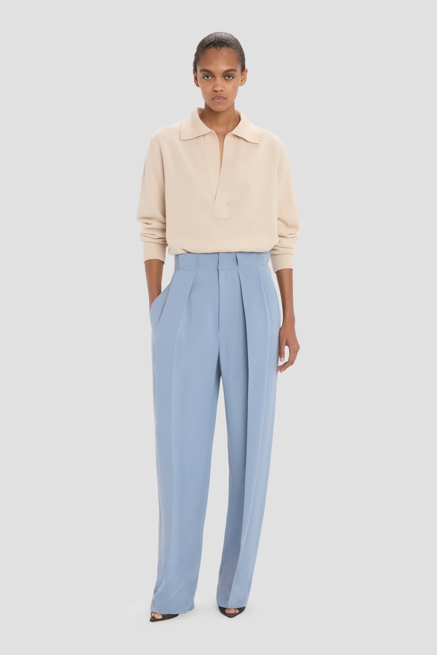 Tailored Trouser In Ocean Mist