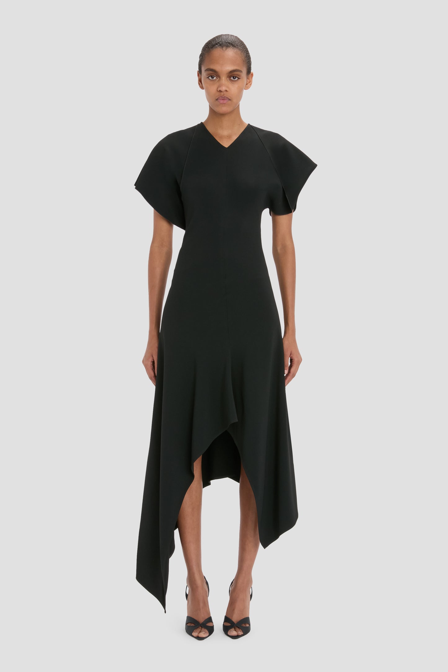 Panelled Dress In Black
