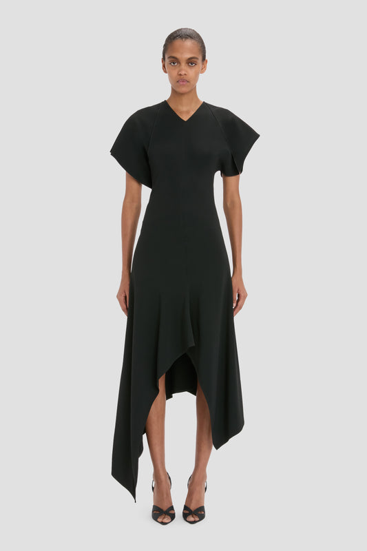 Panelled Dress In Black