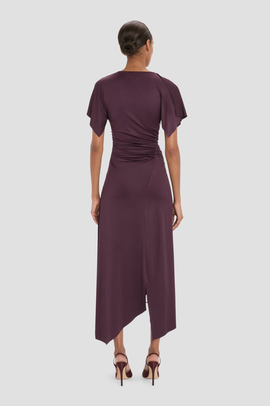 Halter Neck Midi Dress In Elderflower – Victoria Beckham UK