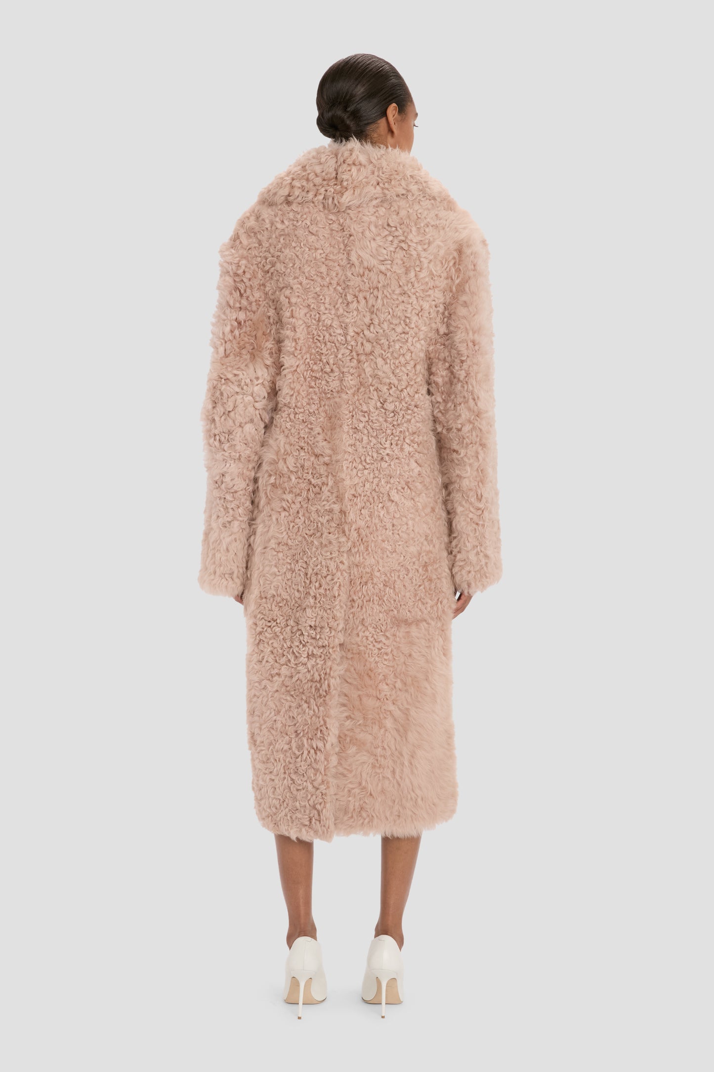 Shearling Coat In Pink