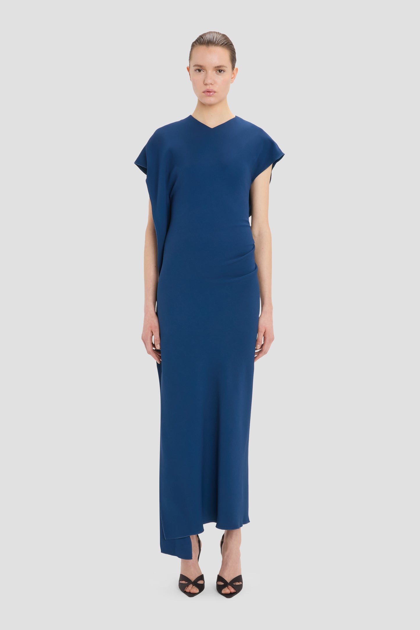 Victoria Midi Dress In Dark Ocean