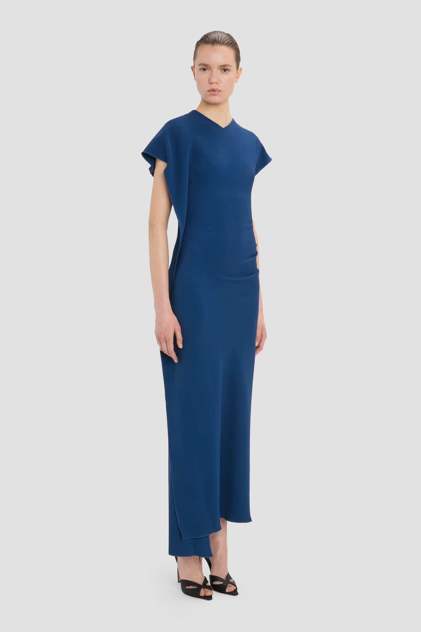 Victoria Midi Dress In Dark Ocean