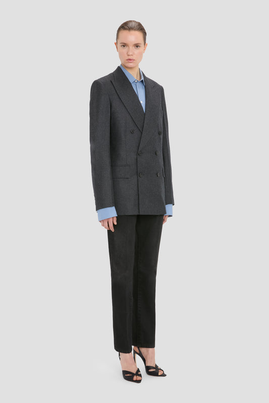 Tailored Jacket In Grey Melange