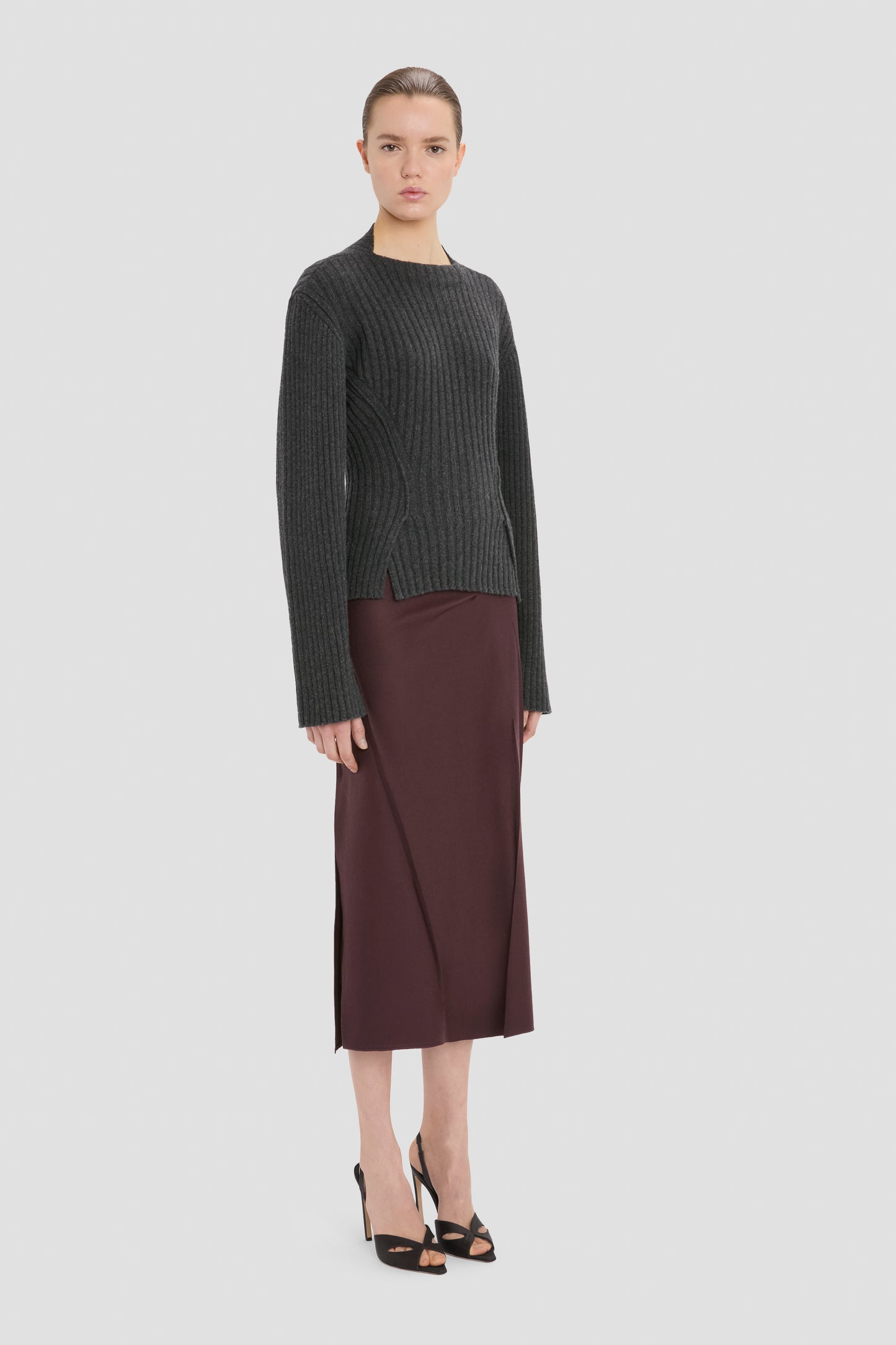 Rib Jumper In Ore Melange