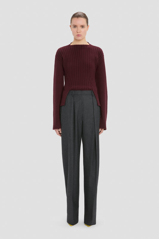 Cecilia Trouser In Grey Melange