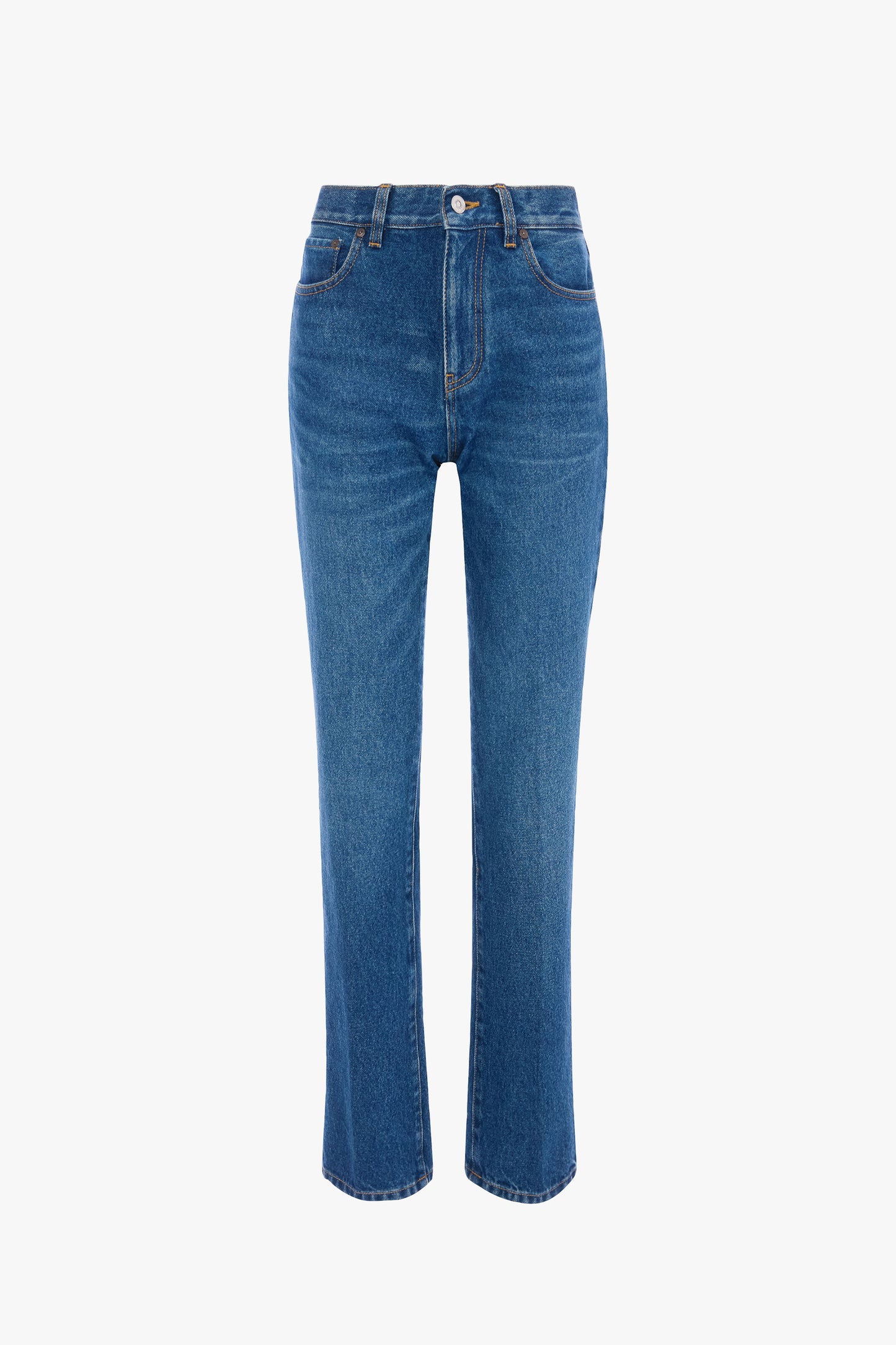 Low Waist Jean In Mid Blue Wash