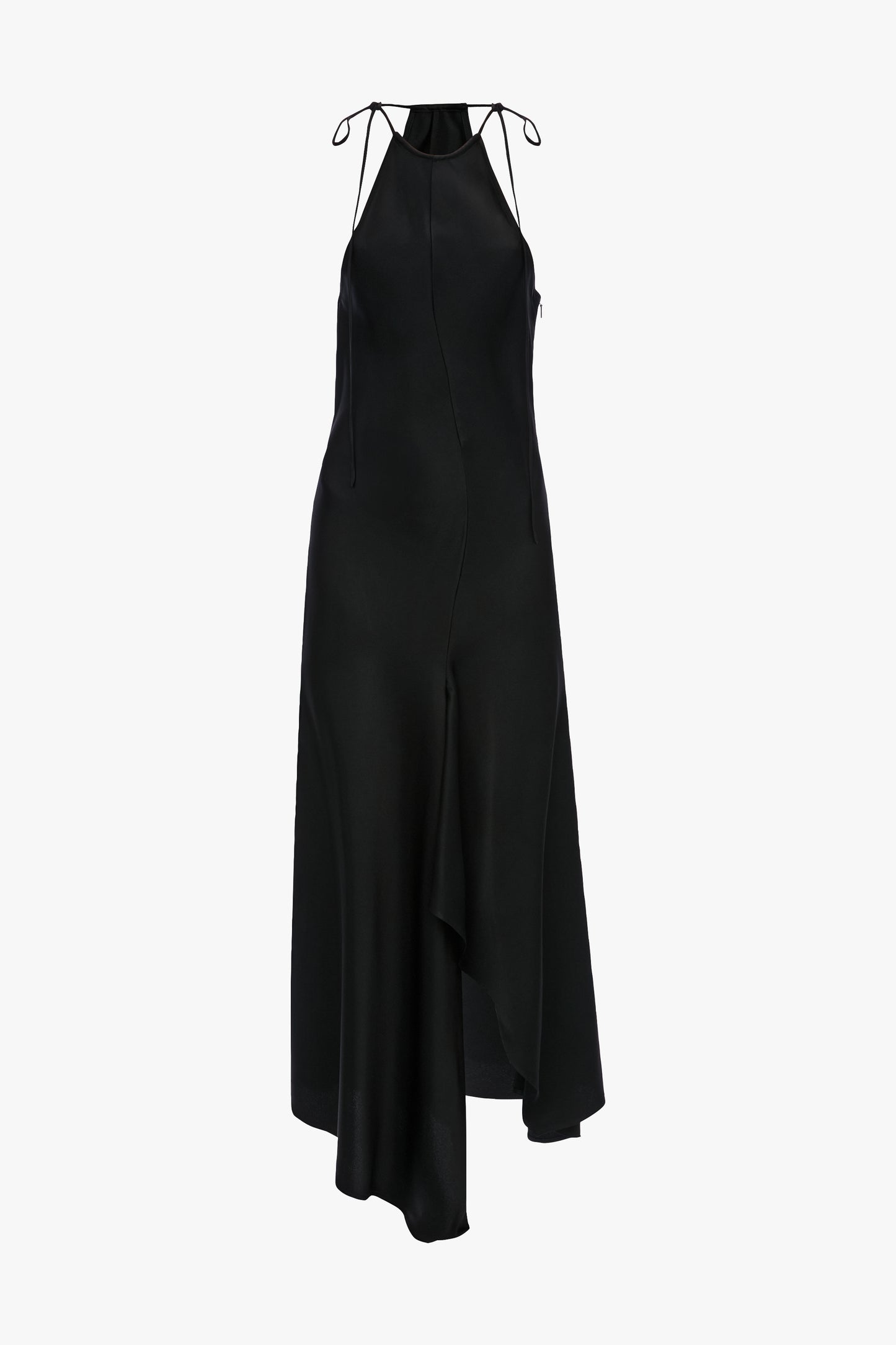 Halter Neck Midi Dress In Black