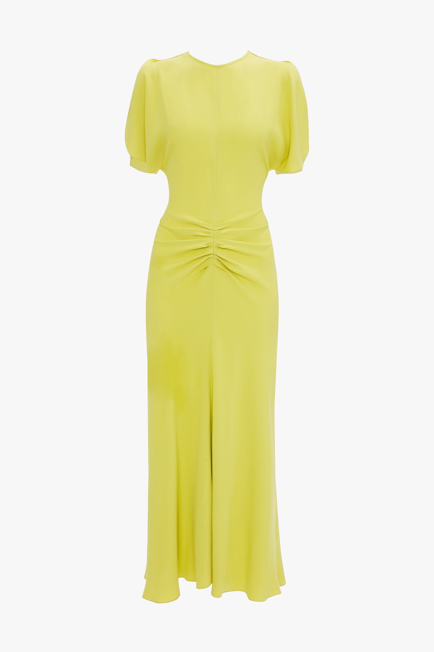 Bela Midi Dress In Yellow Victoria Beckham UK Bela Midi Dress In Yellow Victoria Beckham UK