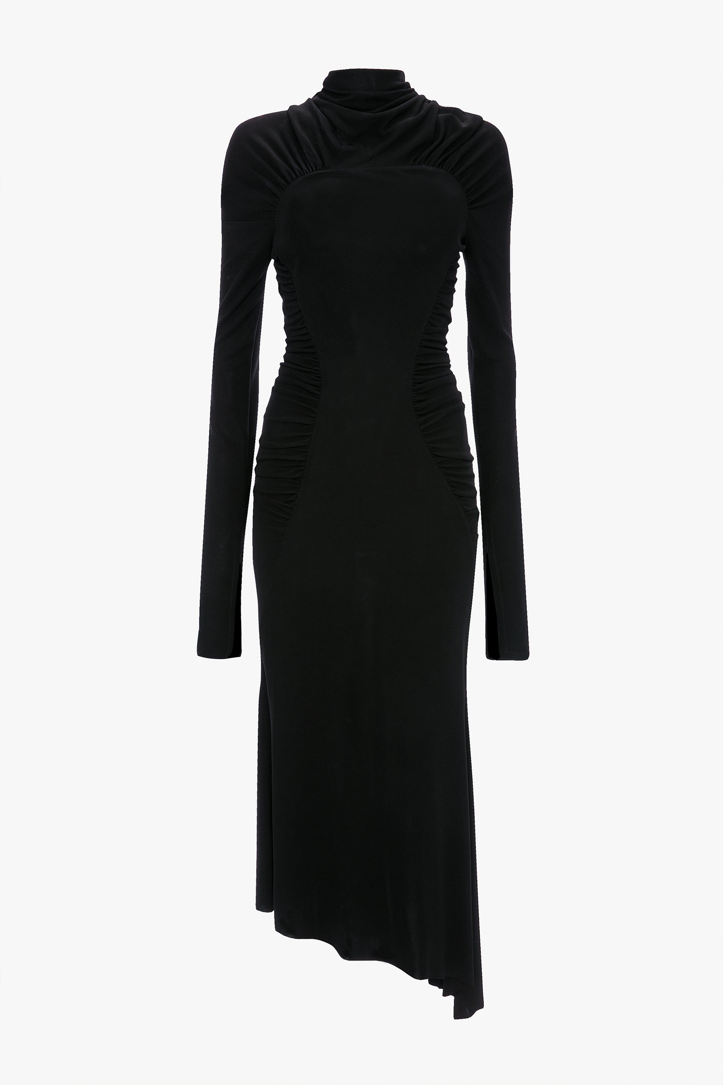 strapless open back dress High Neck Midi Dress In Black – Victoria Beckham UK