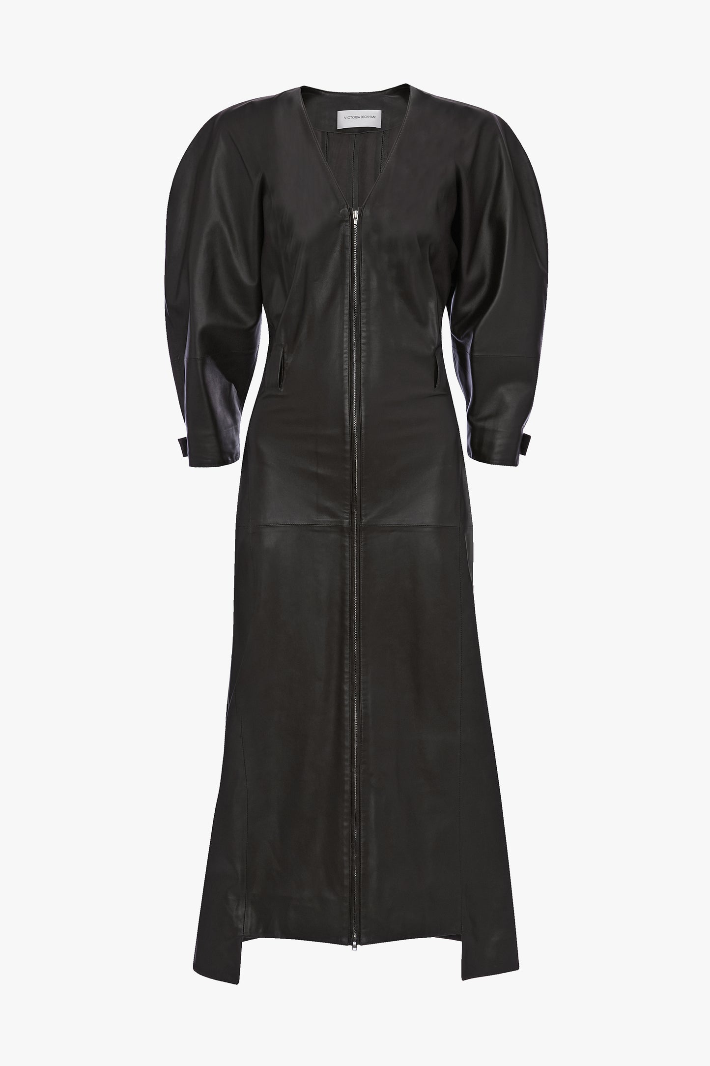 Dolman Leather Dress In Dark Brown