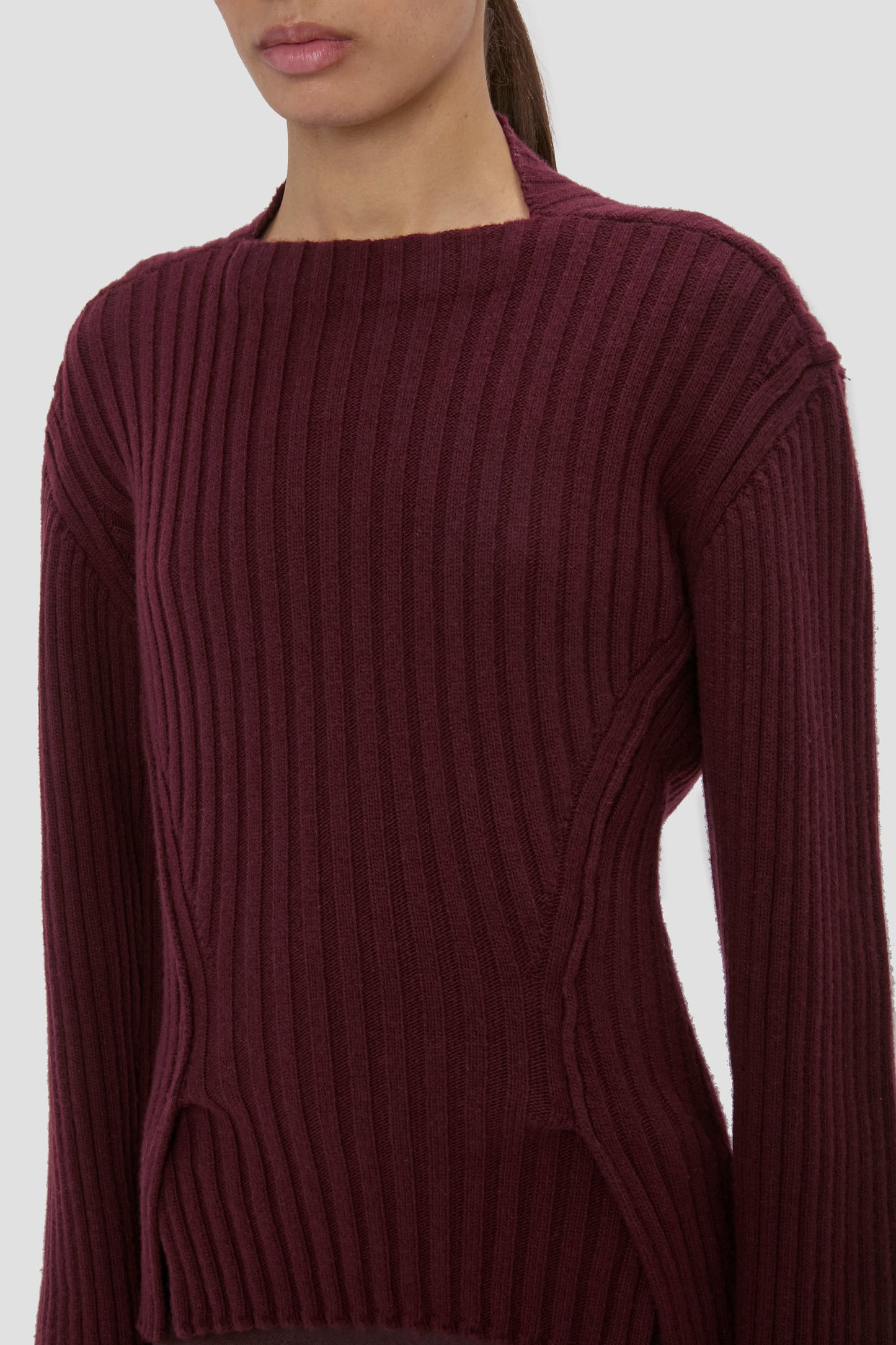 Ribbed Jumper In Acai
