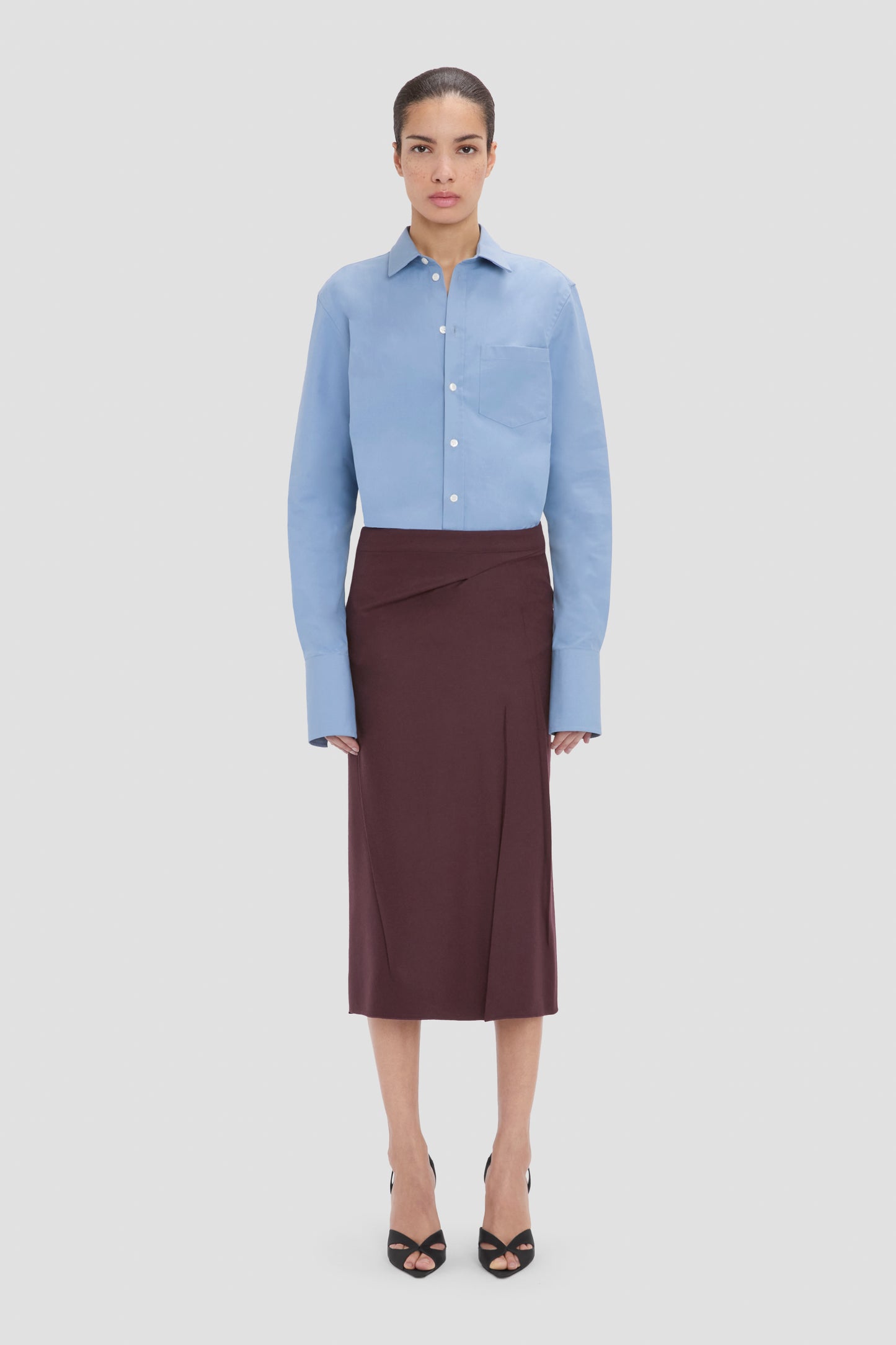 Pressed Skirt In Dark Purple