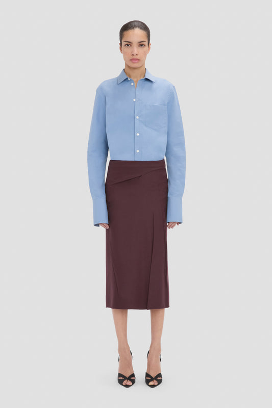 Pressed Skirt In Dark Burgundy