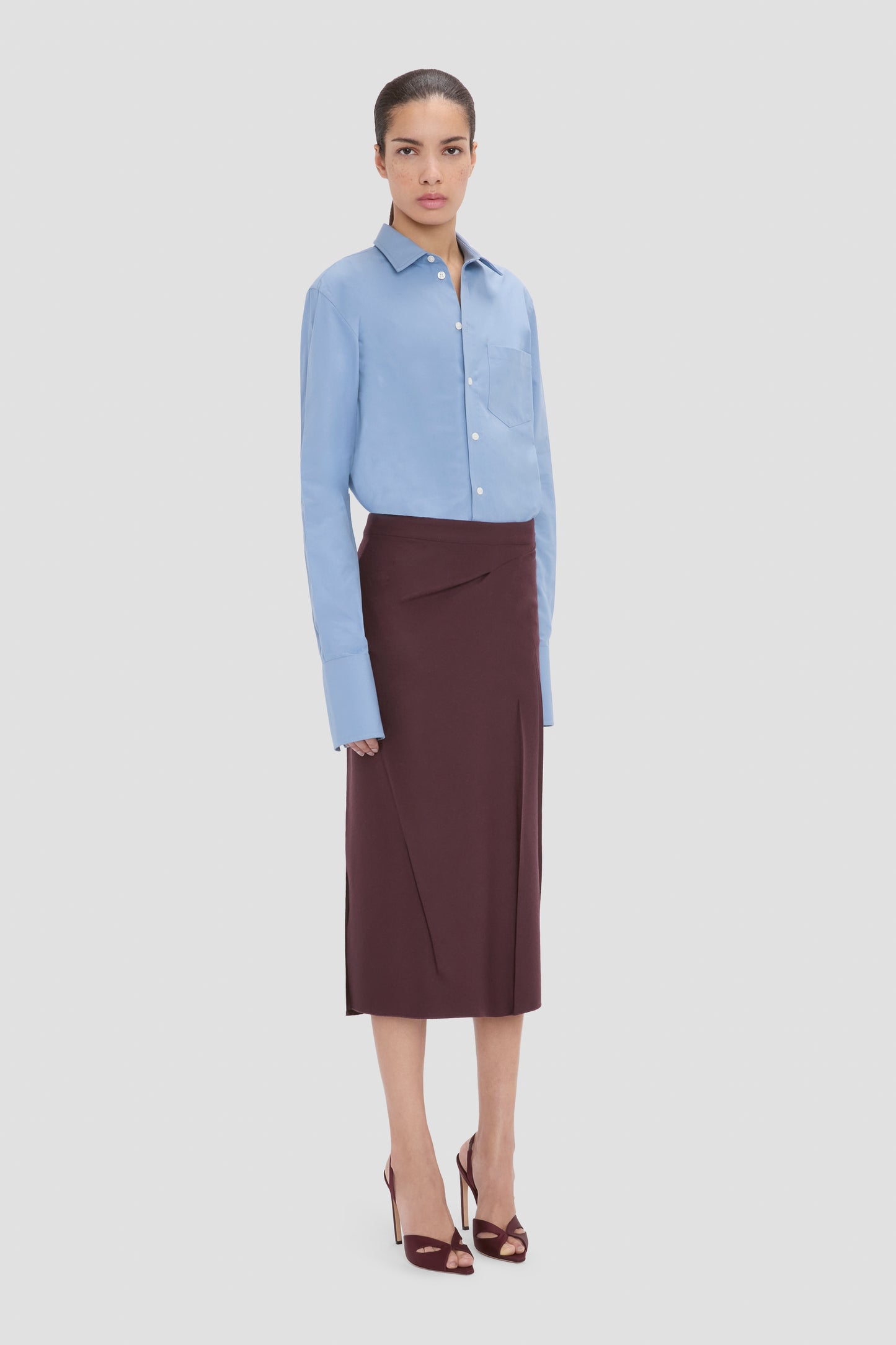 Pressed Skirt In Dark Purple