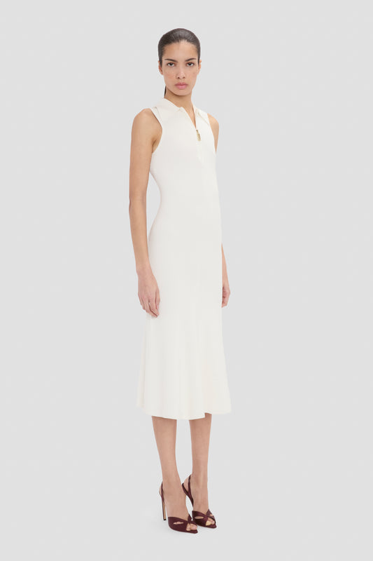 Mira Midi Dress In White