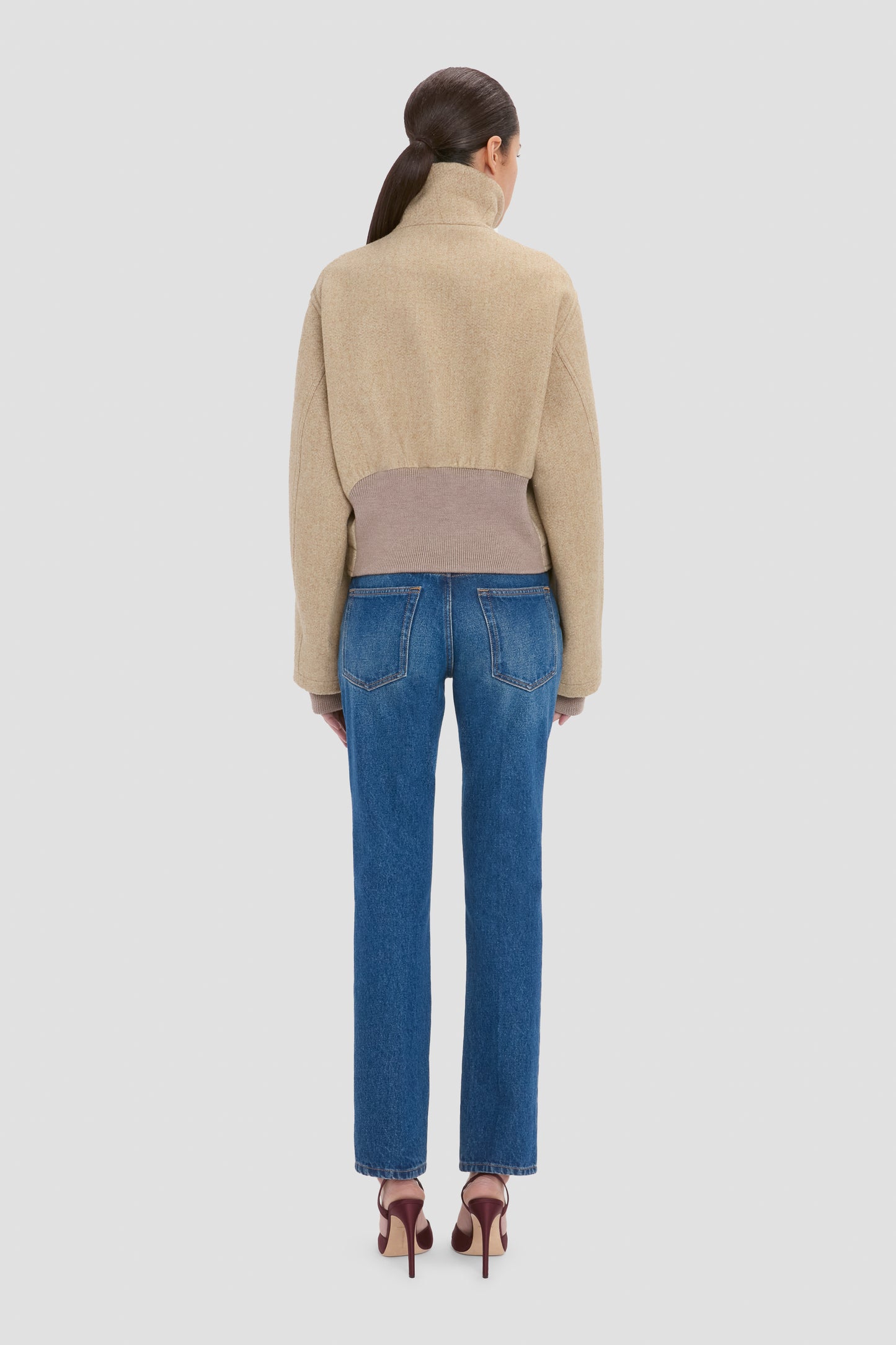 Bomber Jacket In Camel Melange