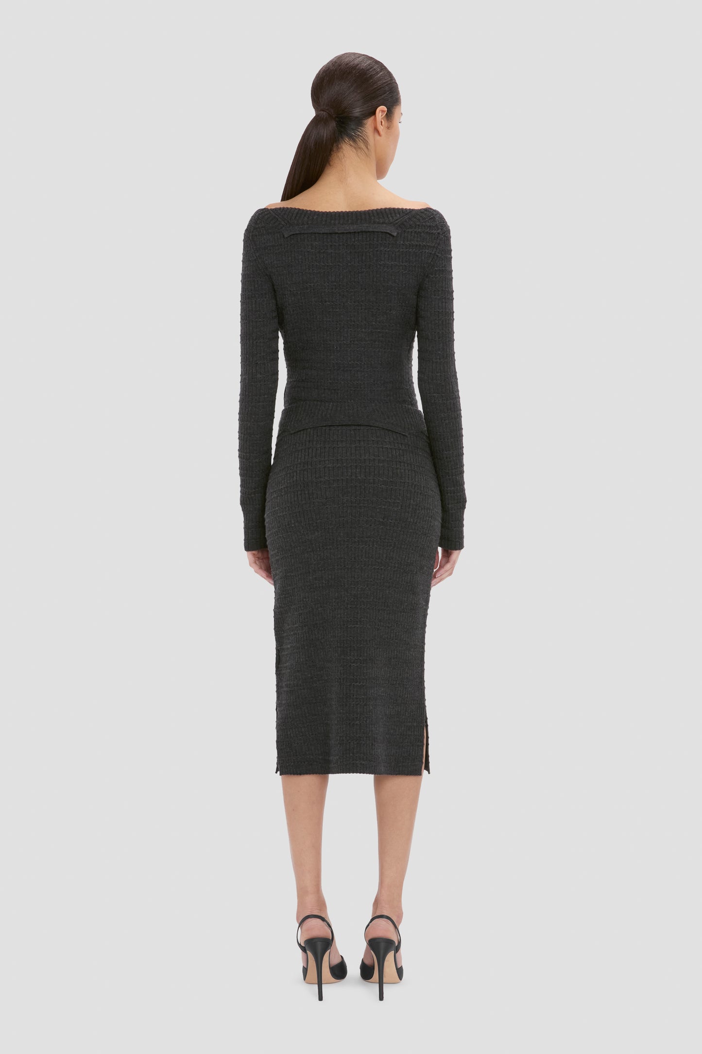 Folded Skirt In Grey Melange