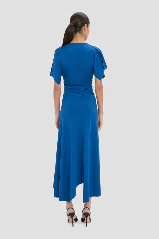 Dolman Midi Dress In Bluebell – Victoria Beckham UK