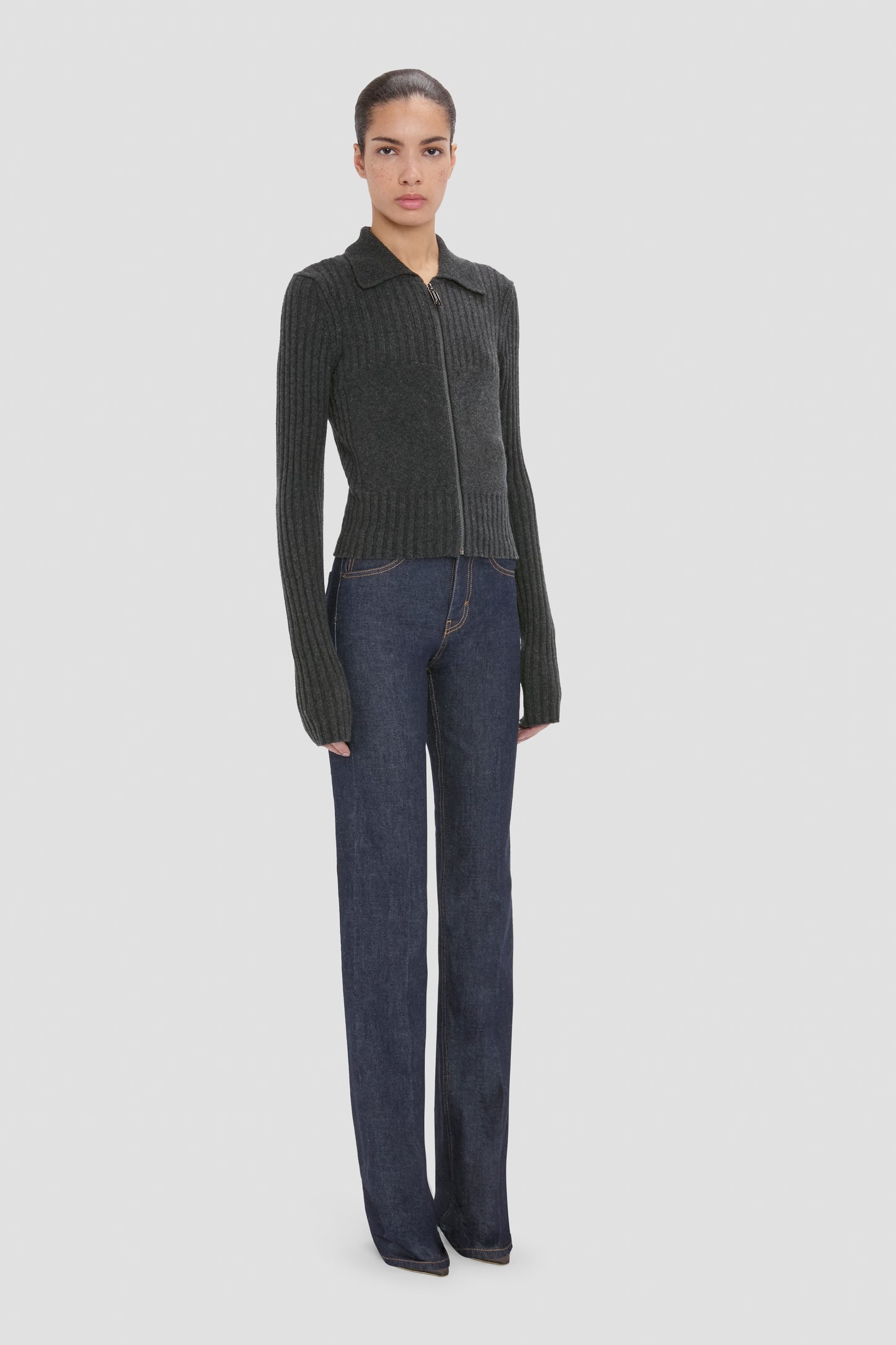 Zip Jumper In Ore Melange