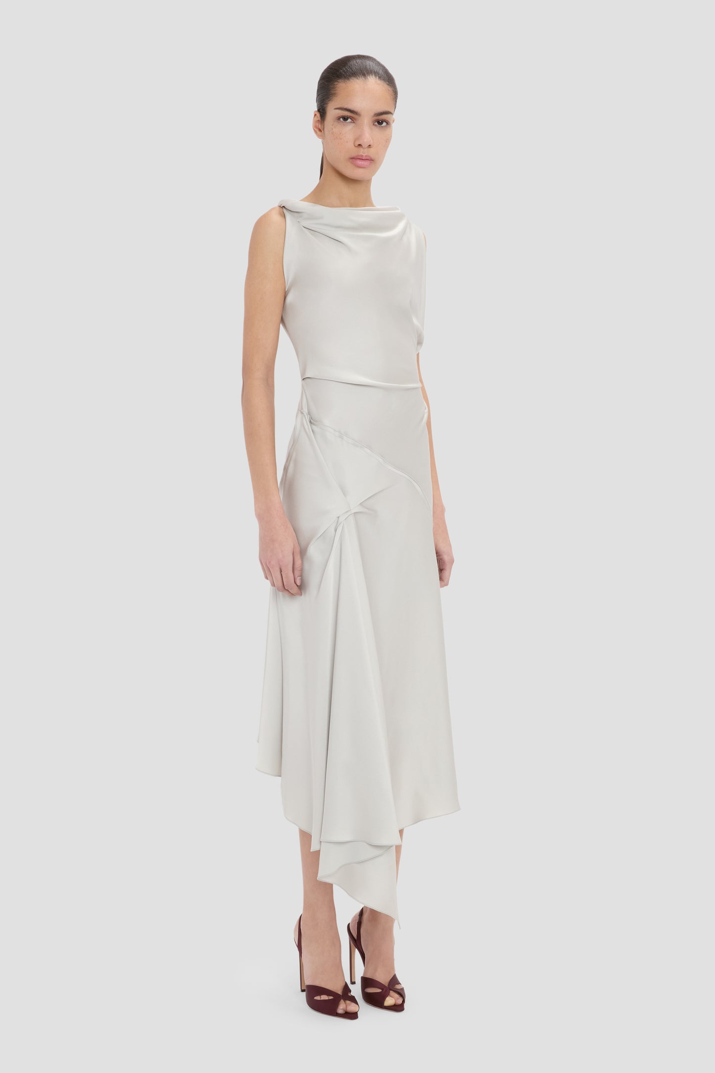 Posy Midi Dress In Magnesium