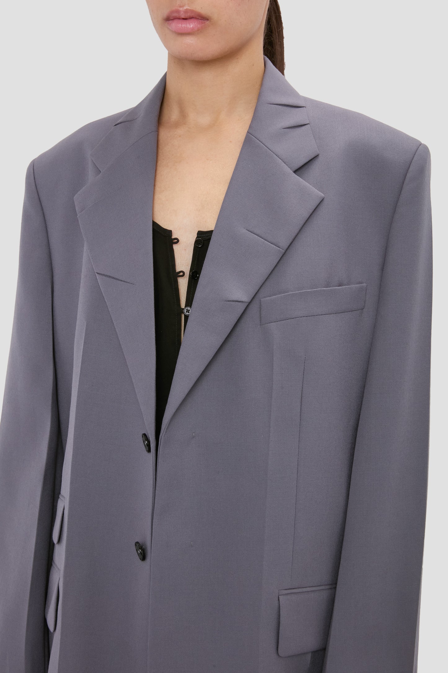 Notched Lapel Jacket In Flint