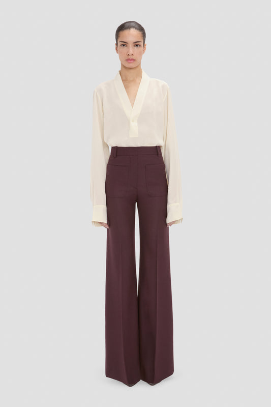 Alina Trouser In Dark Burgundy