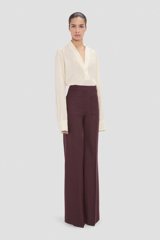 Alina Trouser In Dark Burgundy