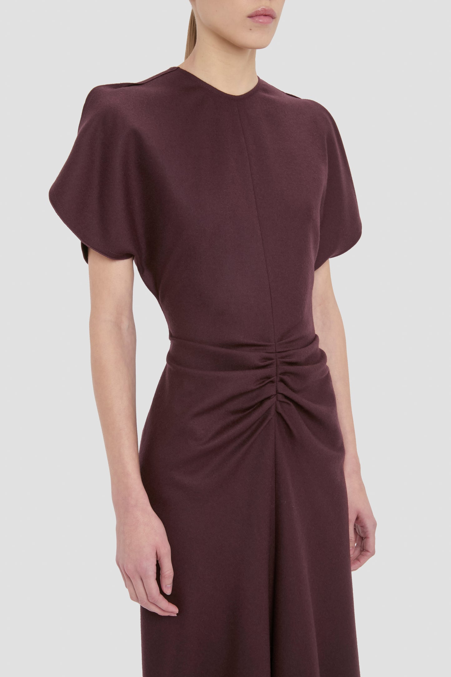 Bela Midi Dress In Burgundy