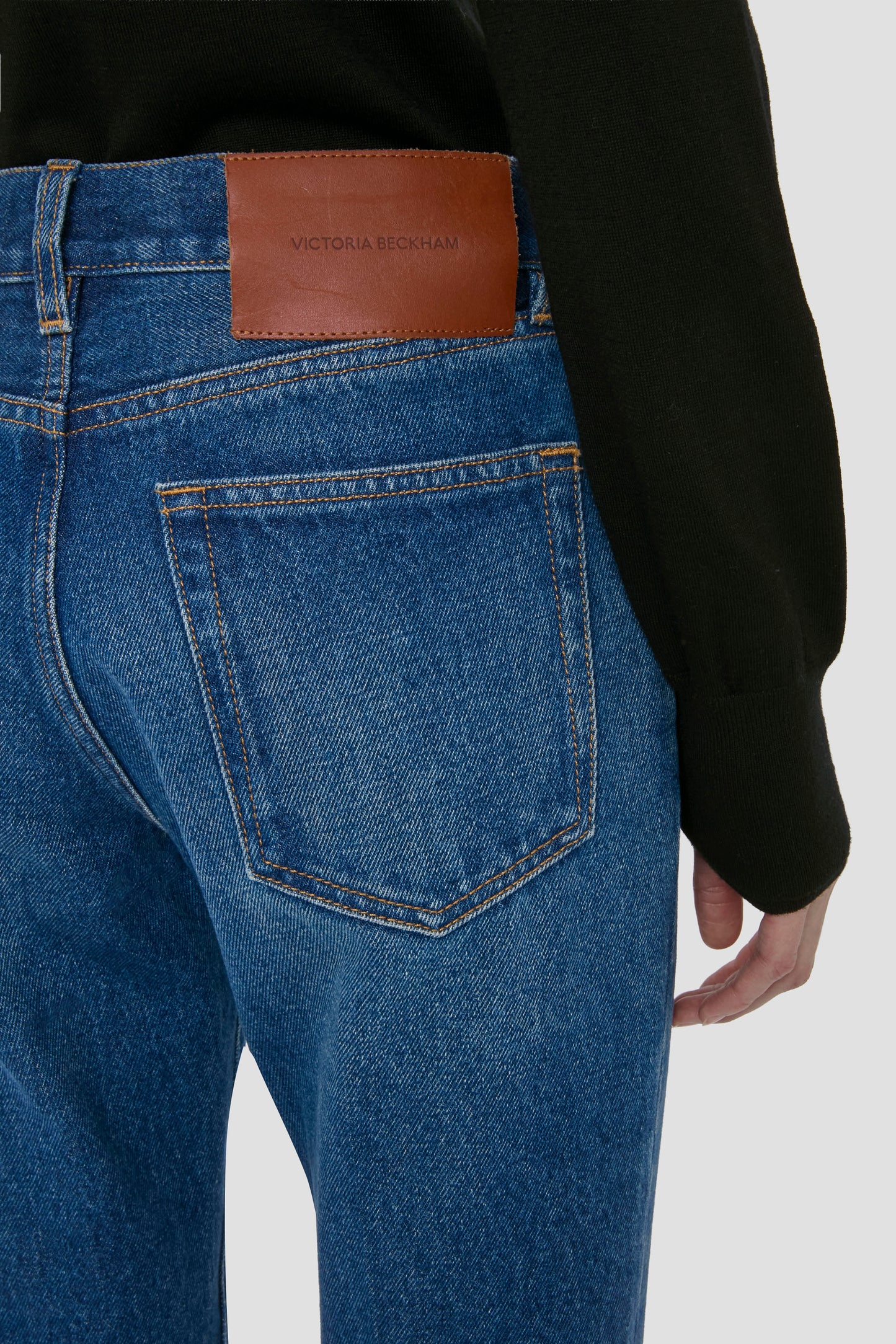Low Waist Jean In Mid Blue Wash