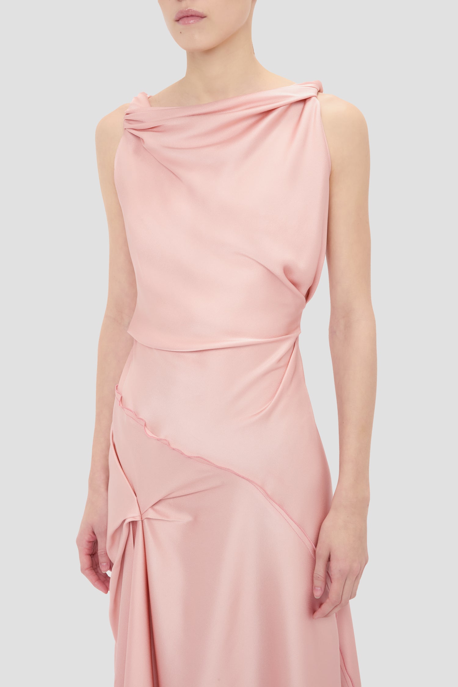 Posy Midi Dress In Dusty Pink Victoria Beckham UK Posy Midi Dress In Dusty Pink Victoria Beckham UK