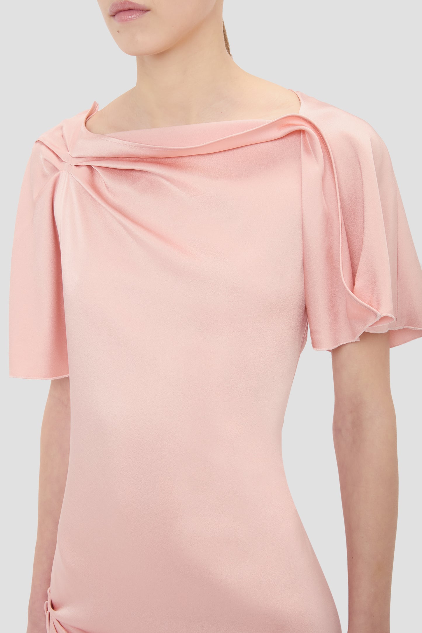 Cap Sleeve Dress In Dusty Pink