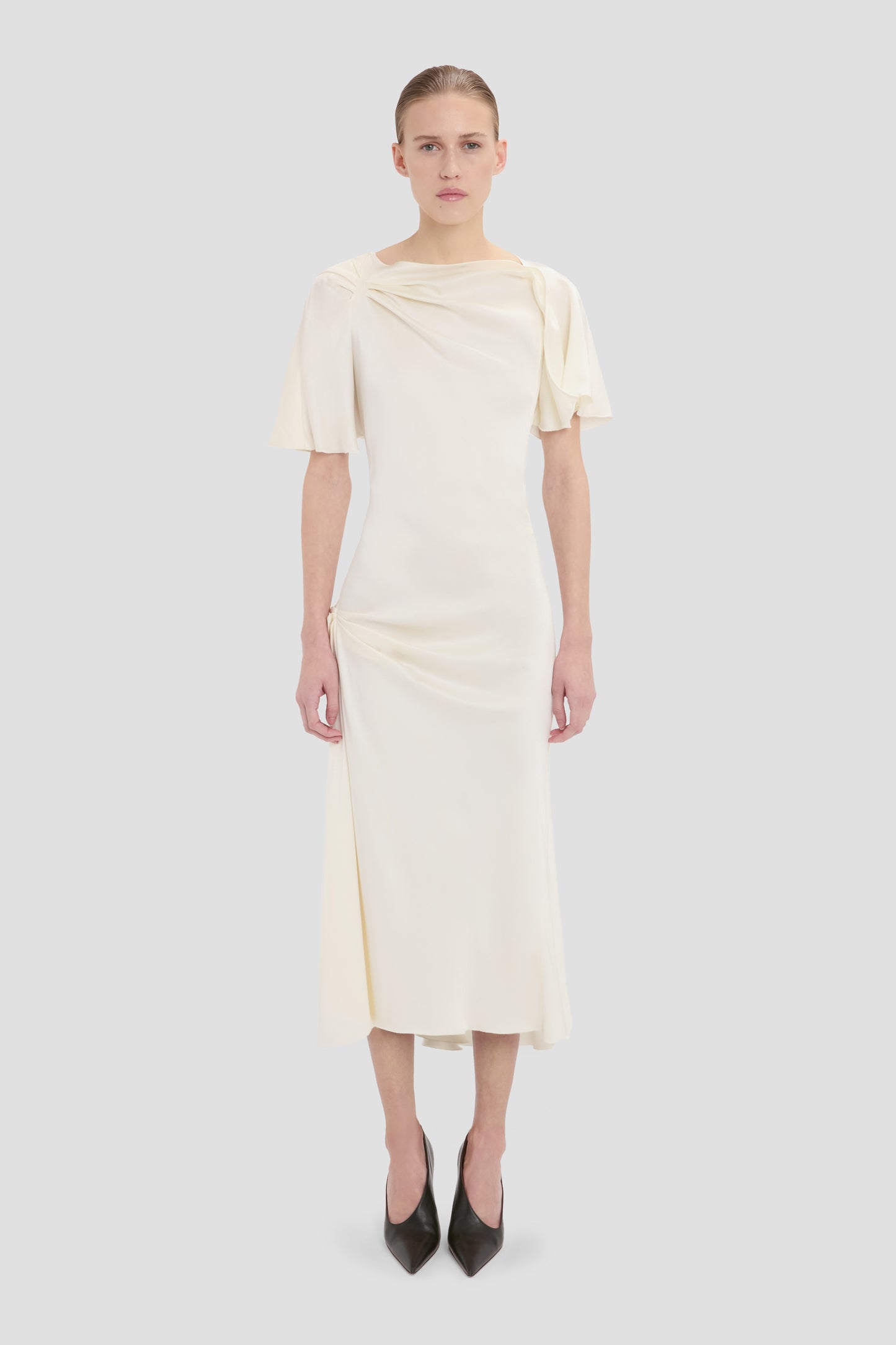 Cap Sleeve Dress In Ivory
