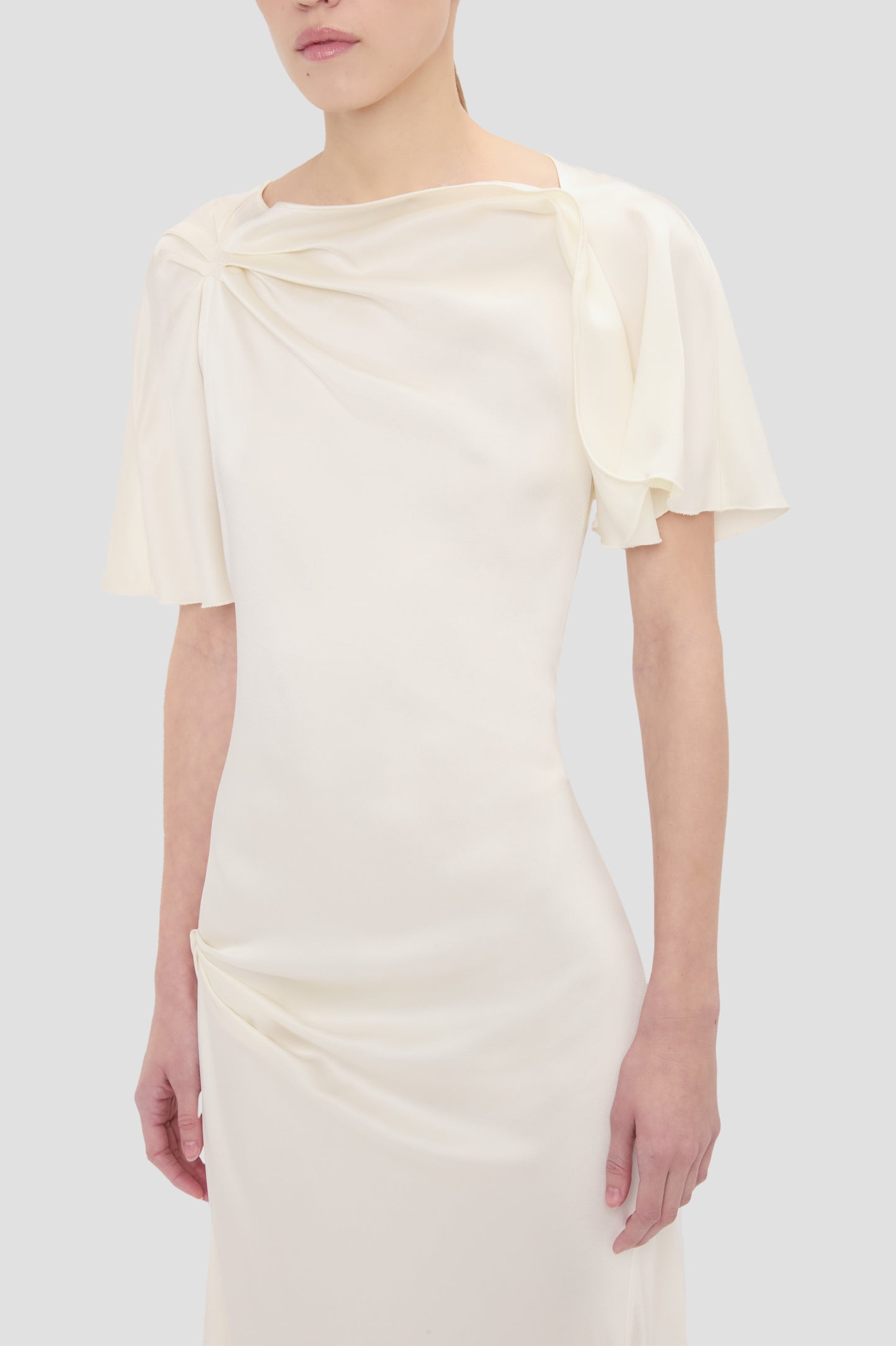 Cap Sleeve Dress In Ivory