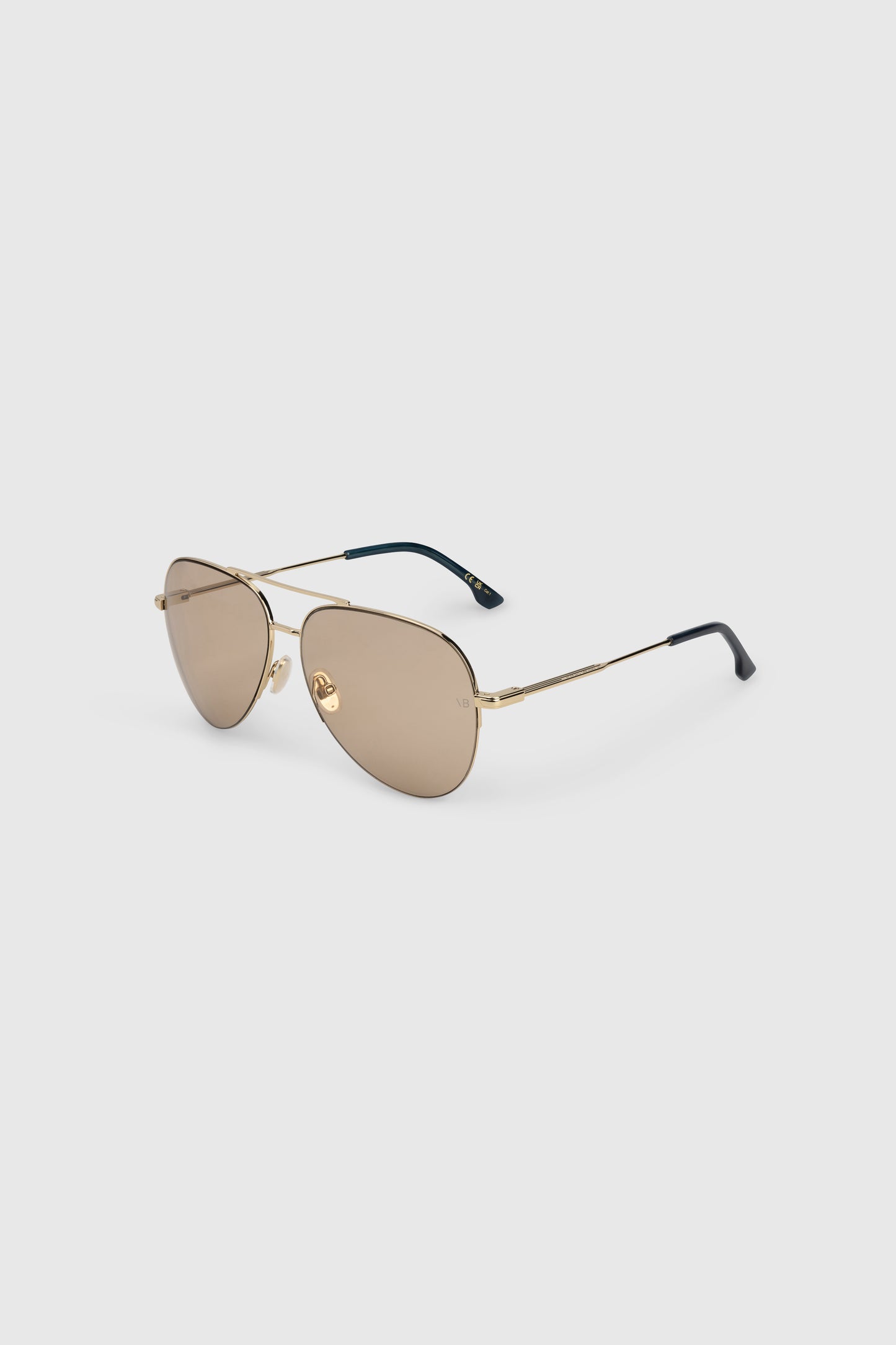 Fine Metal Pilot Sunglasses In Gold Blue