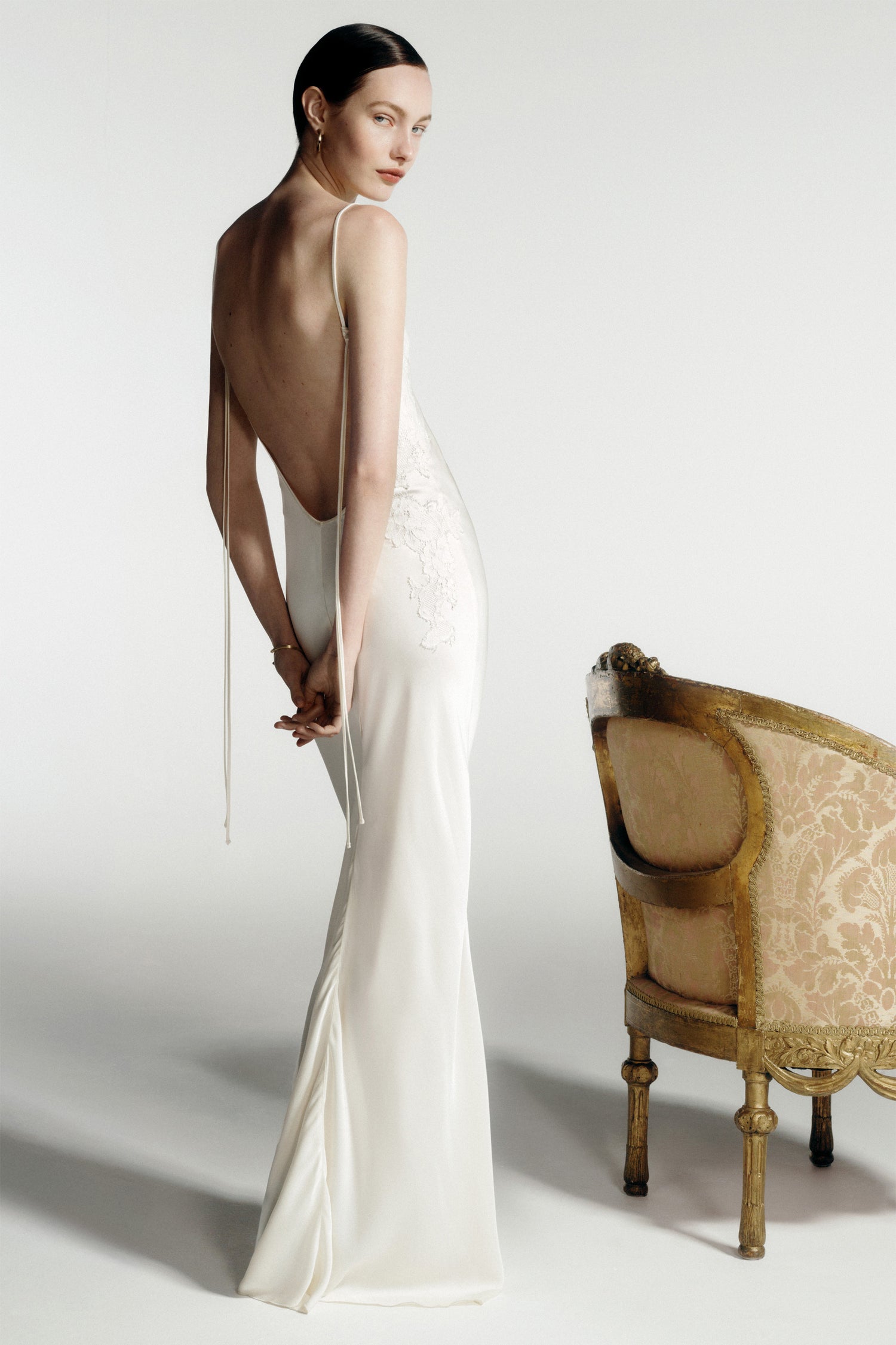 Lace Straight Neck Cami Dress Lace Cami Dress In Ivory – Victoria