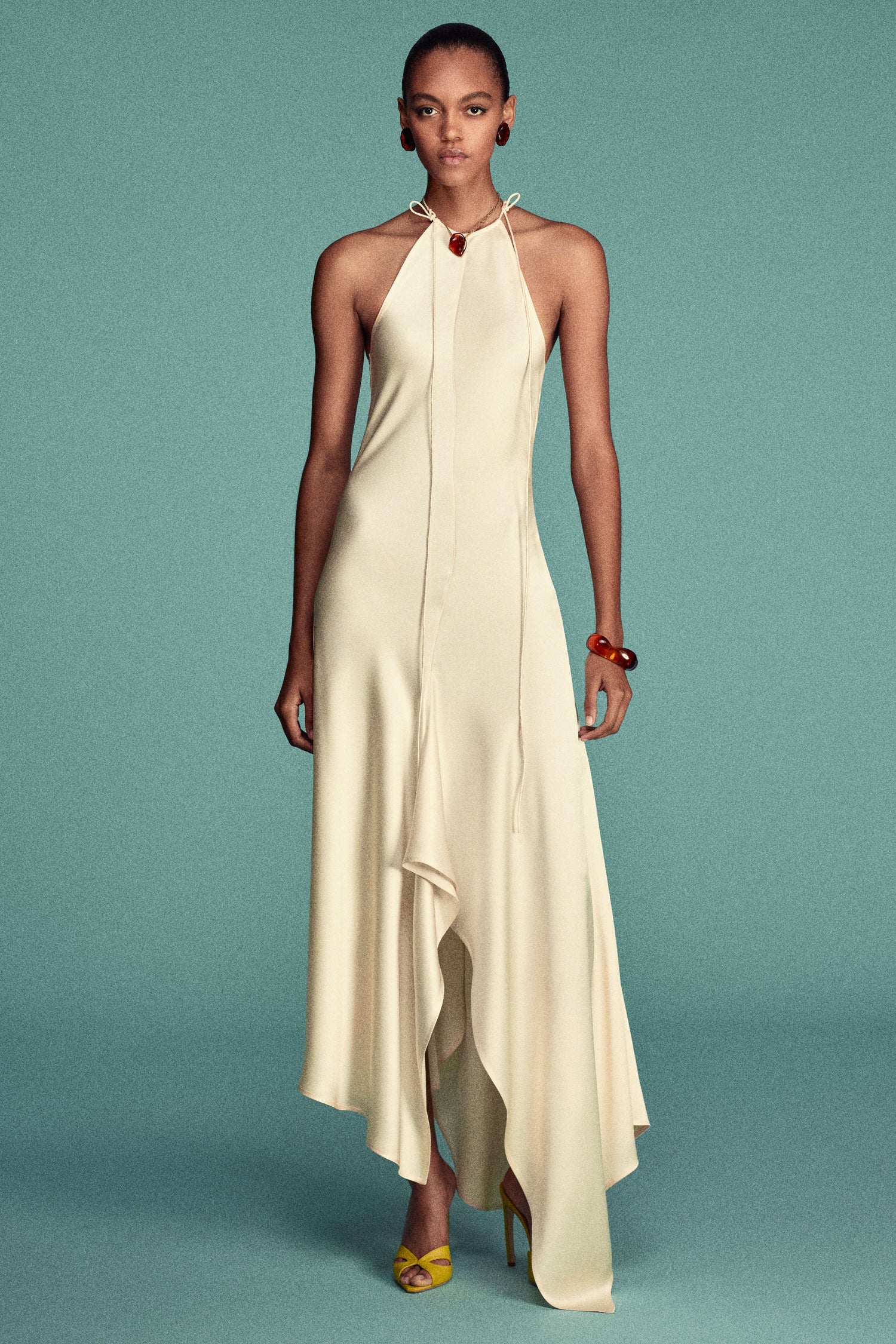 victoria beckham halter neck dress Chain Halter Gown In Navy Victoria Beckham