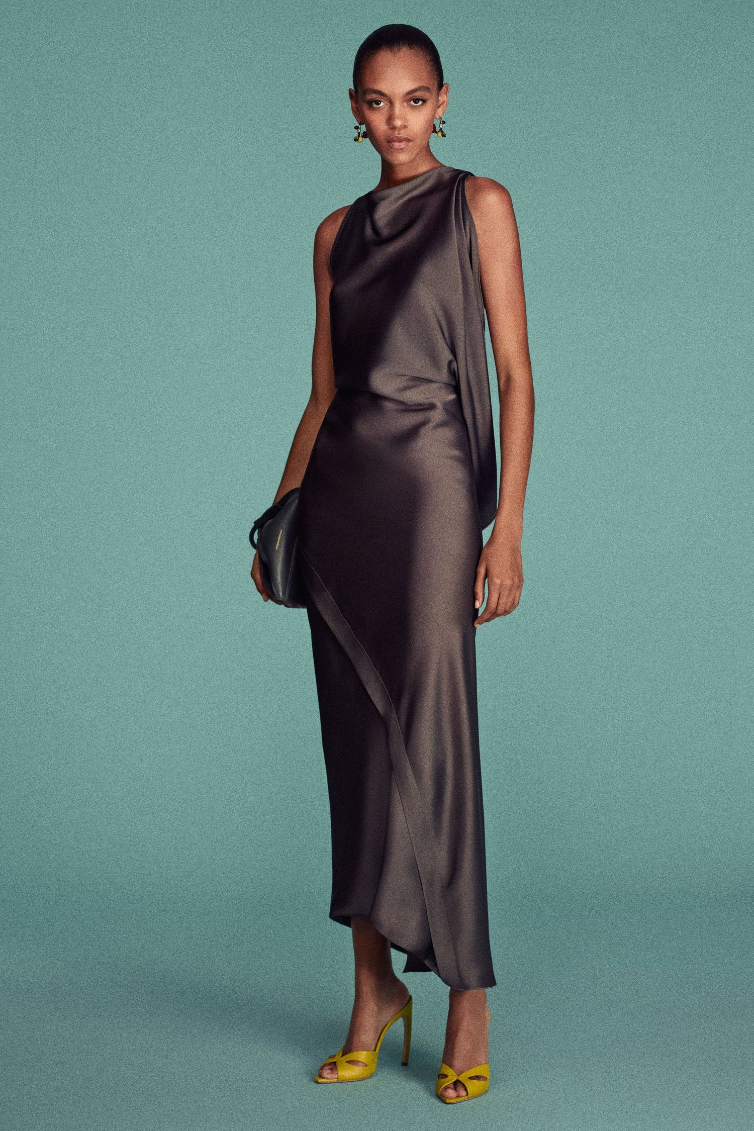 victoria beckham brown dress Hooded stretch-jersey midi dress - brown