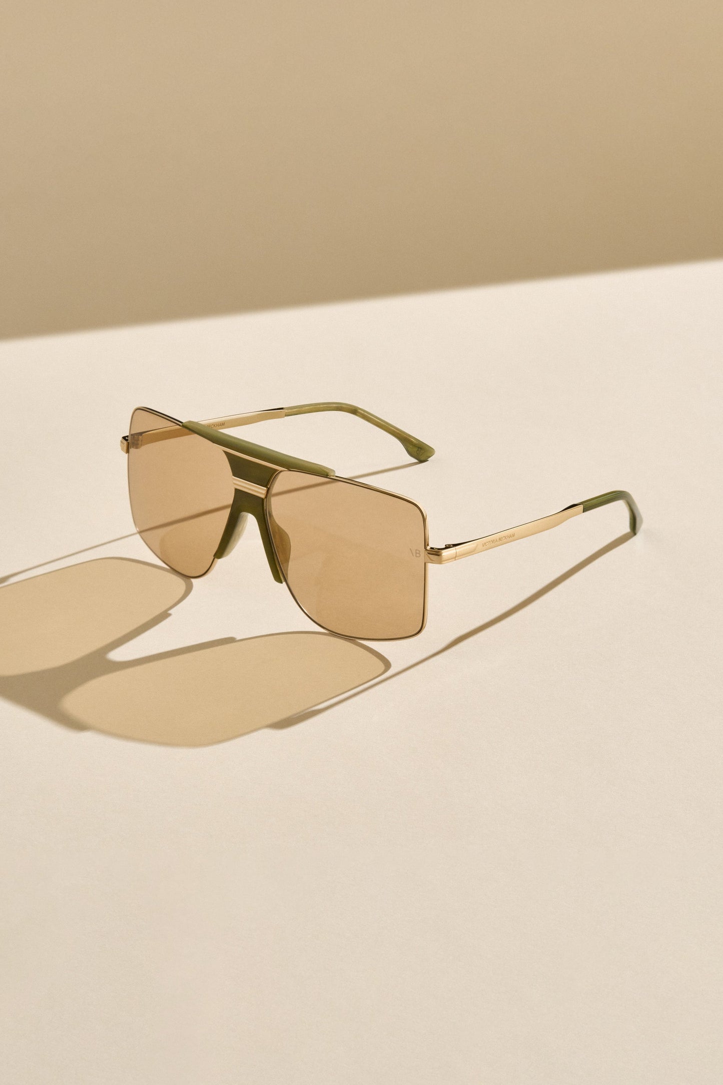 Oversized Metal And Acetate Frame In Green Marble