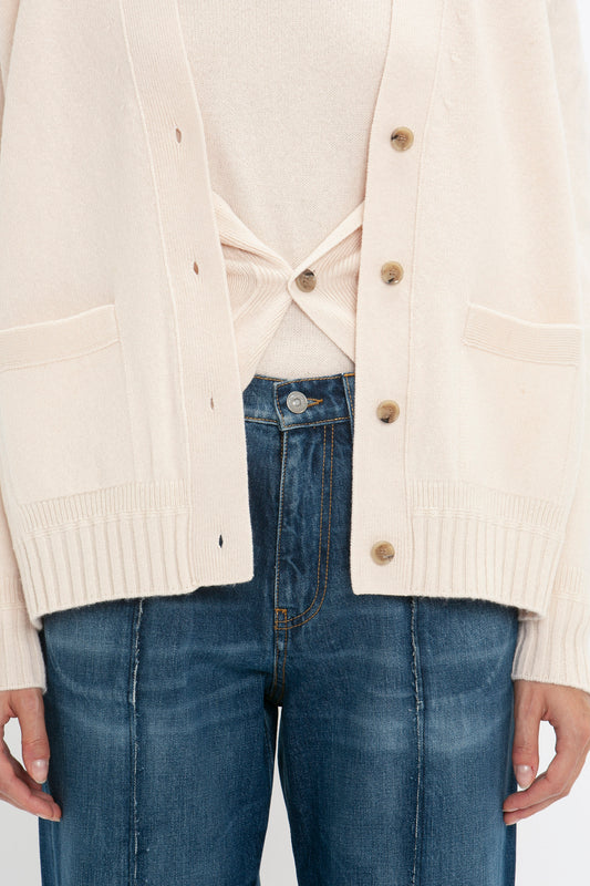 Double Layer Cardigan in Ivory