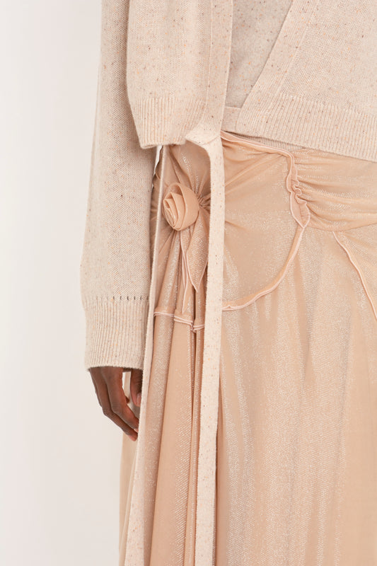 Flower Detail Cami Skirt In Rosewater