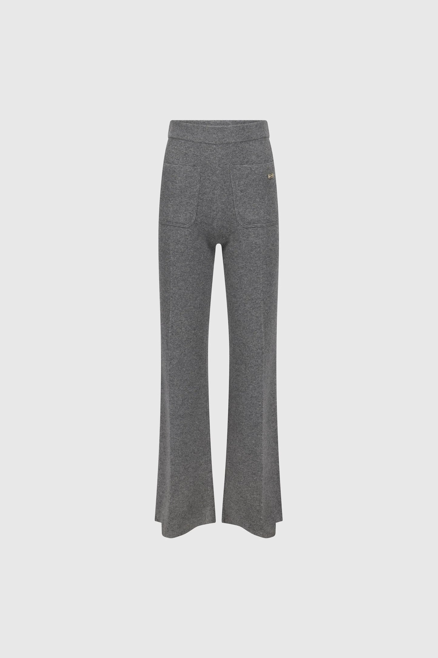 Alina Knitted Trouser In Mid Grey