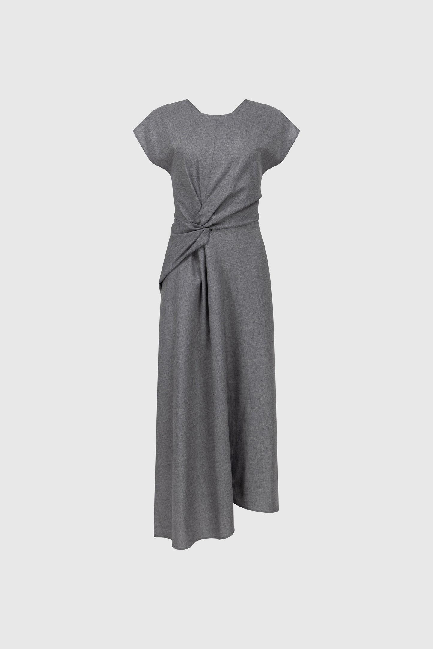 Aria Midi Dress In Light Grey Melange