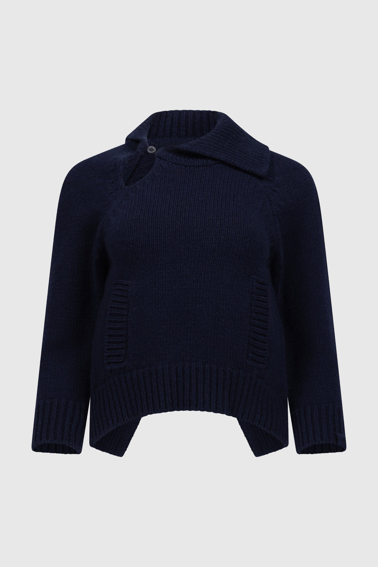 Asymmetric Collar Jumper In Navy
