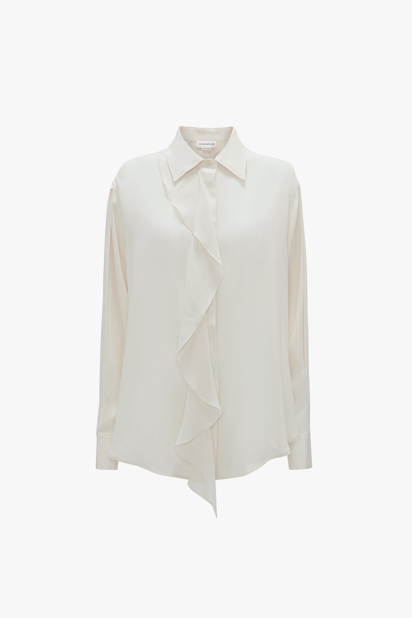 Asymmetric Ruffle Blouse In Ivory