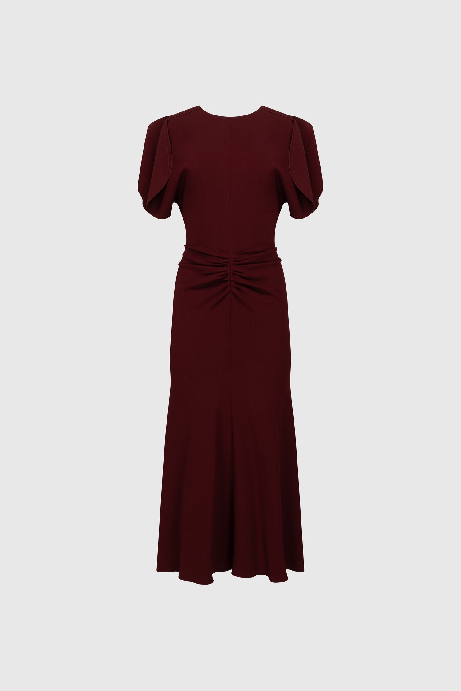 burgundy midi dress with sleeves Nadine Merabi Diane 6 Fit Model is 58 and wears UK size 8 / US size 4 Product Information Designed exclusively by Club L London Double layered / some stretch Premium scuba crepe in Burgundy (95% Polyester Burgundy Midi Length Party Dress
