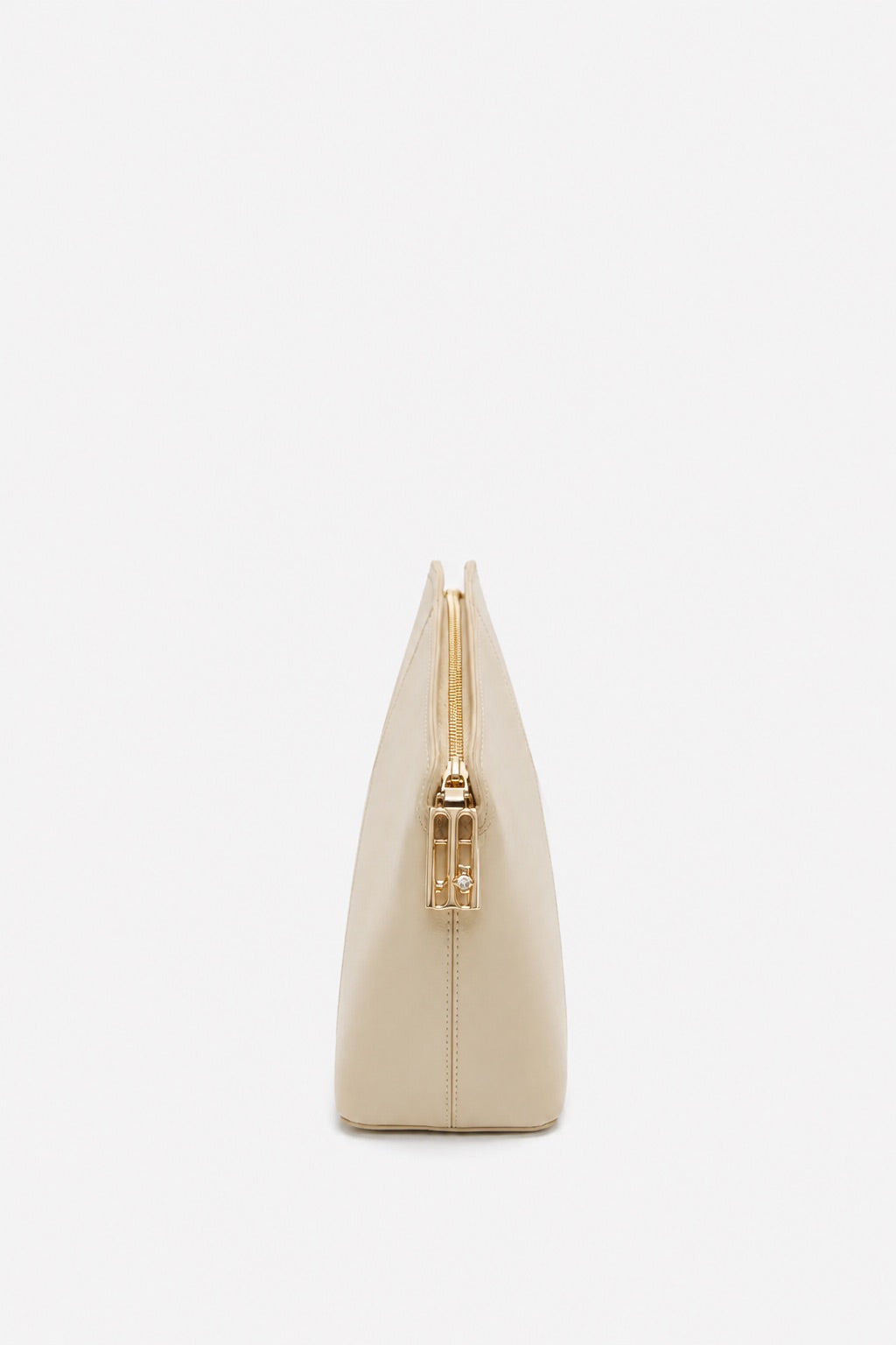 Victoria Clutch Bag In Taupe Leather