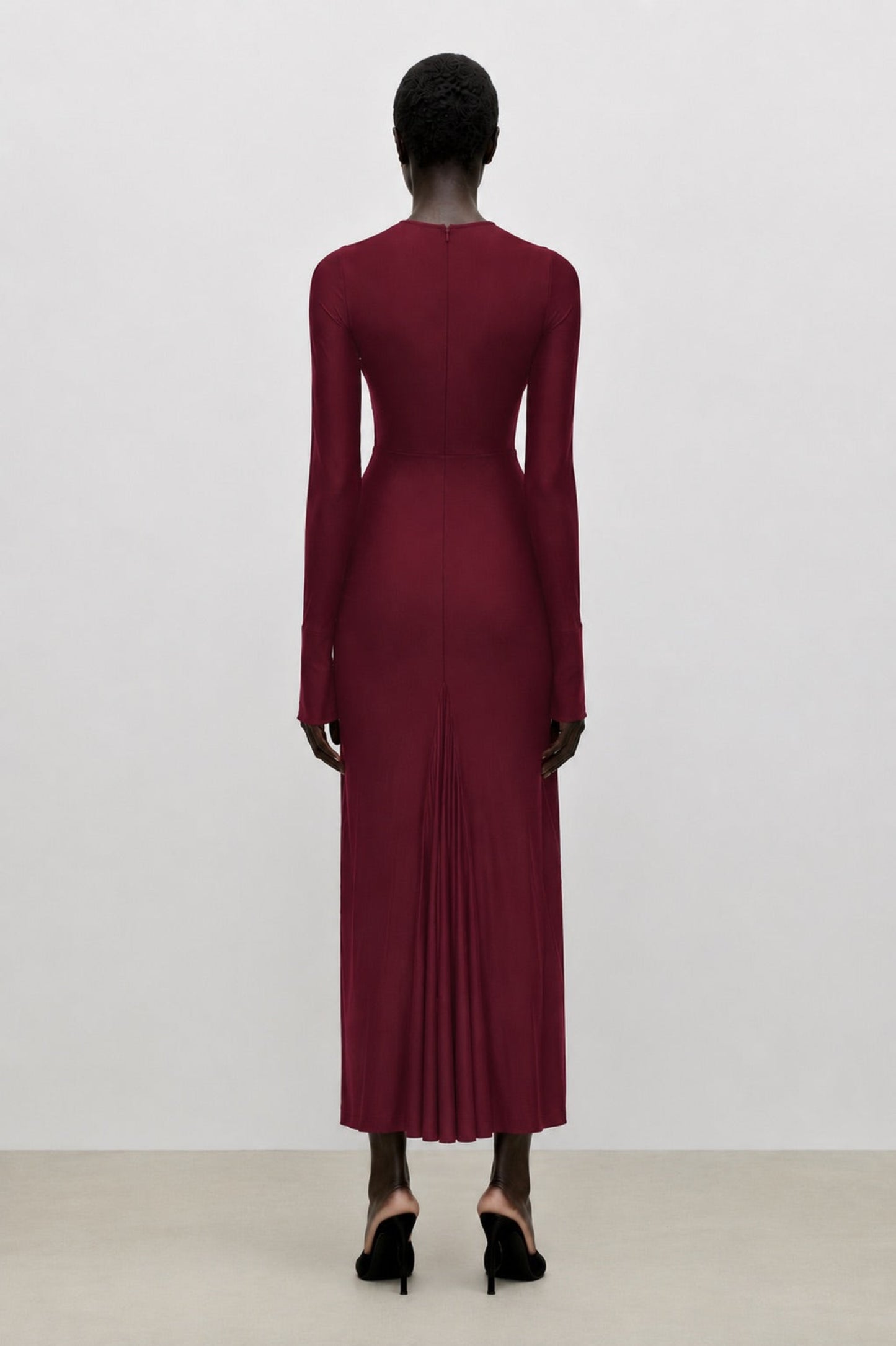 Frances Midi Dress In Burgundy